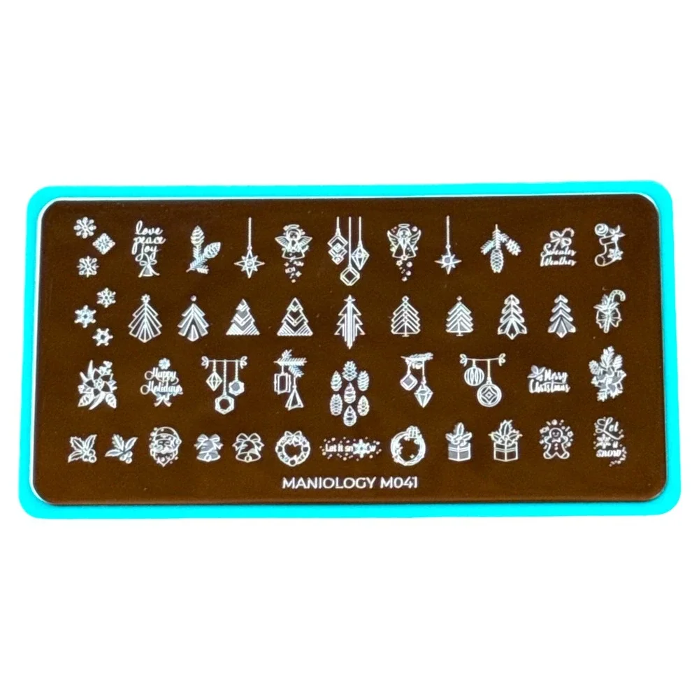 Maniology Nail Stamping Plate Set M041 M042 Christmas New Year Holiday Winter